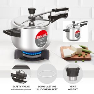 BOROSIL Steel Pressure Cooker